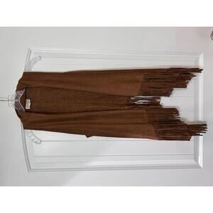 🤎 Jolt Sueded‑Feel Fringe Vest – Brown – Size M (GUC) Party/Concert/Festival